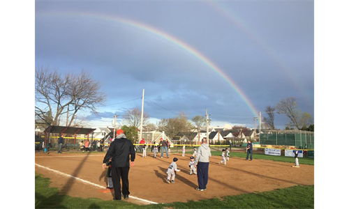 Double Rainbow Over Tee Ball